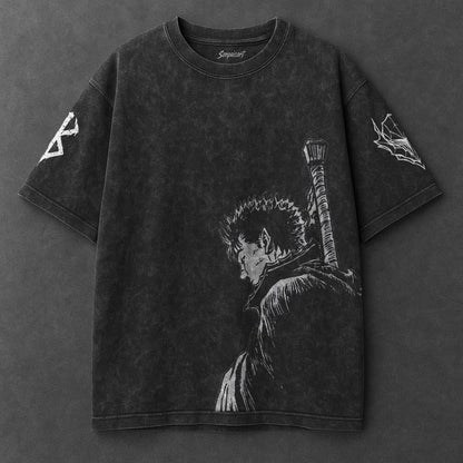 Berserk Oversized Luxe Black Washed T-Shirt