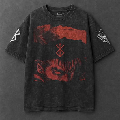 Berserk Oversized Clean Black Washed T-Shirt