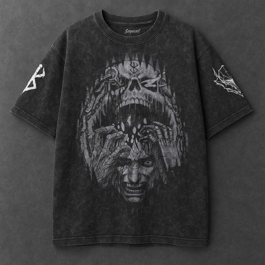 Berserk Oversized Street Black Washed T-Shirt