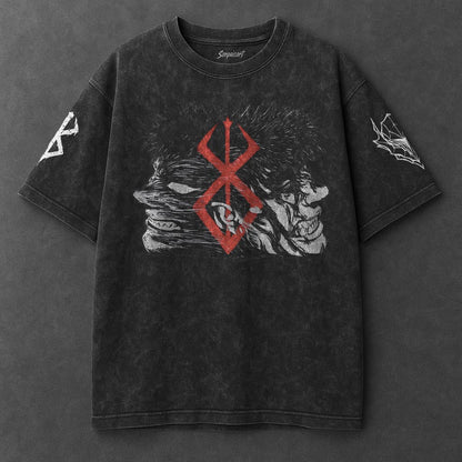 Berserk Oversized Effortless Black Washed T-Shirt