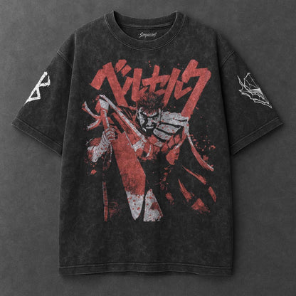 Berserk Oversized Crisp Black Washed T-Shirt