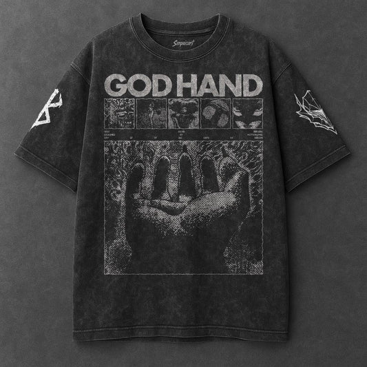 Berserk Oversized Statement Black Washed T-Shirt