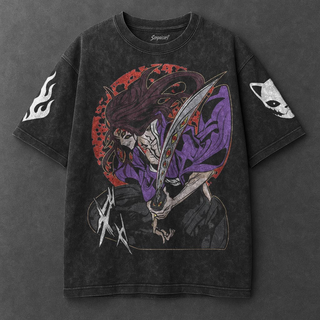 Demon Slayer Oversized Next-Gen Black Washed T-Shirt