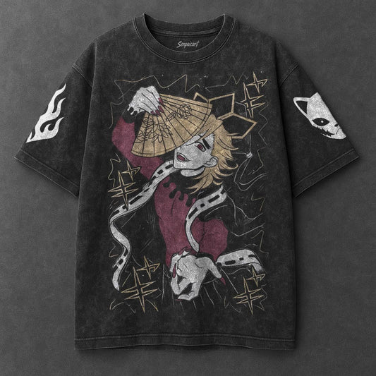 Demon Slayer Oversized Iconic Black Washed T-Shirt
