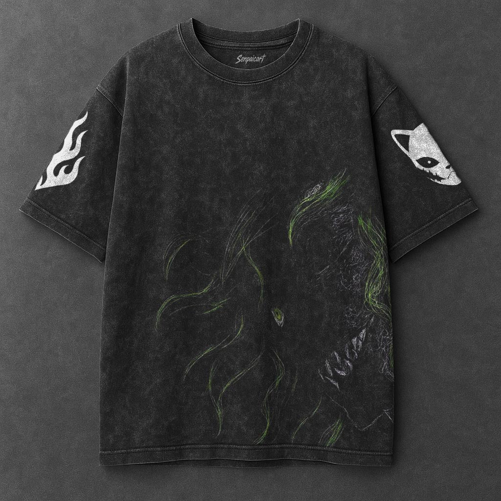 Demon Slayer Oversized Classic Black Washed T-Shirt