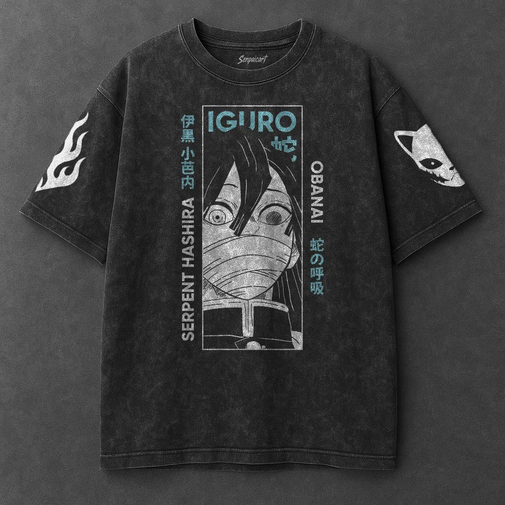 Demon Slayer Oversized Premium Black Washed T-Shirt