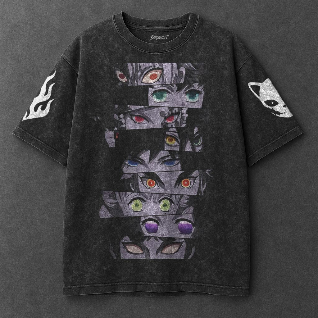 Demon Slayer Oversized Cozy Black Washed T-Shirt