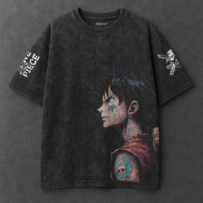 One Piece Oversized Effortless Black Washed T-Shirt