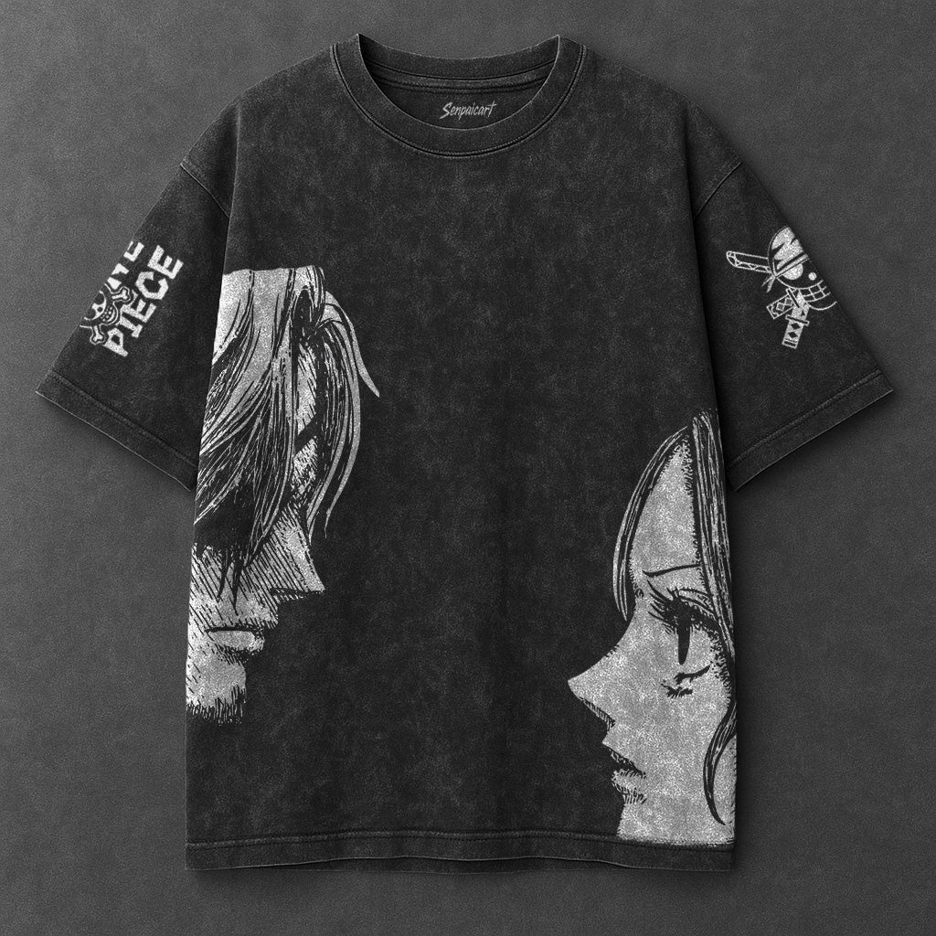 One Piece Oversized Cozy Black Washed T-Shirt