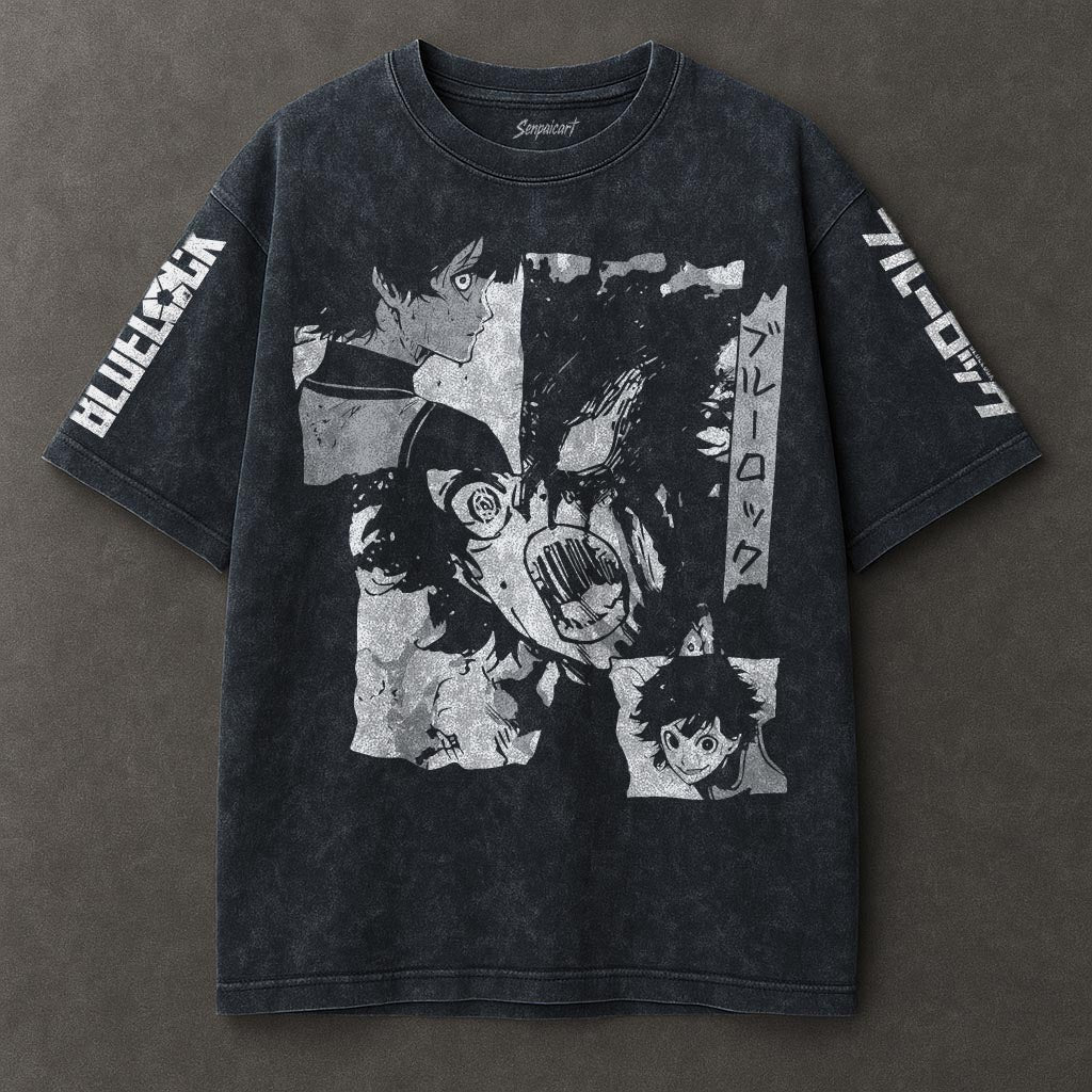 Blue Lock Tunic-like Blue Washed T-shirt
