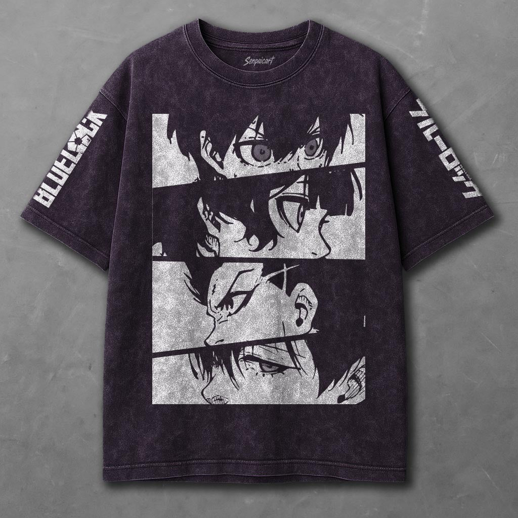 Blue Lock Elongated Violet Washed T-shirt