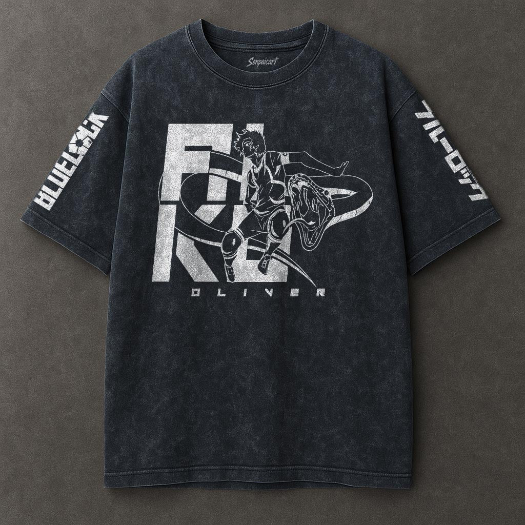 Blue Lock Drapey Blue Washed T-shirt