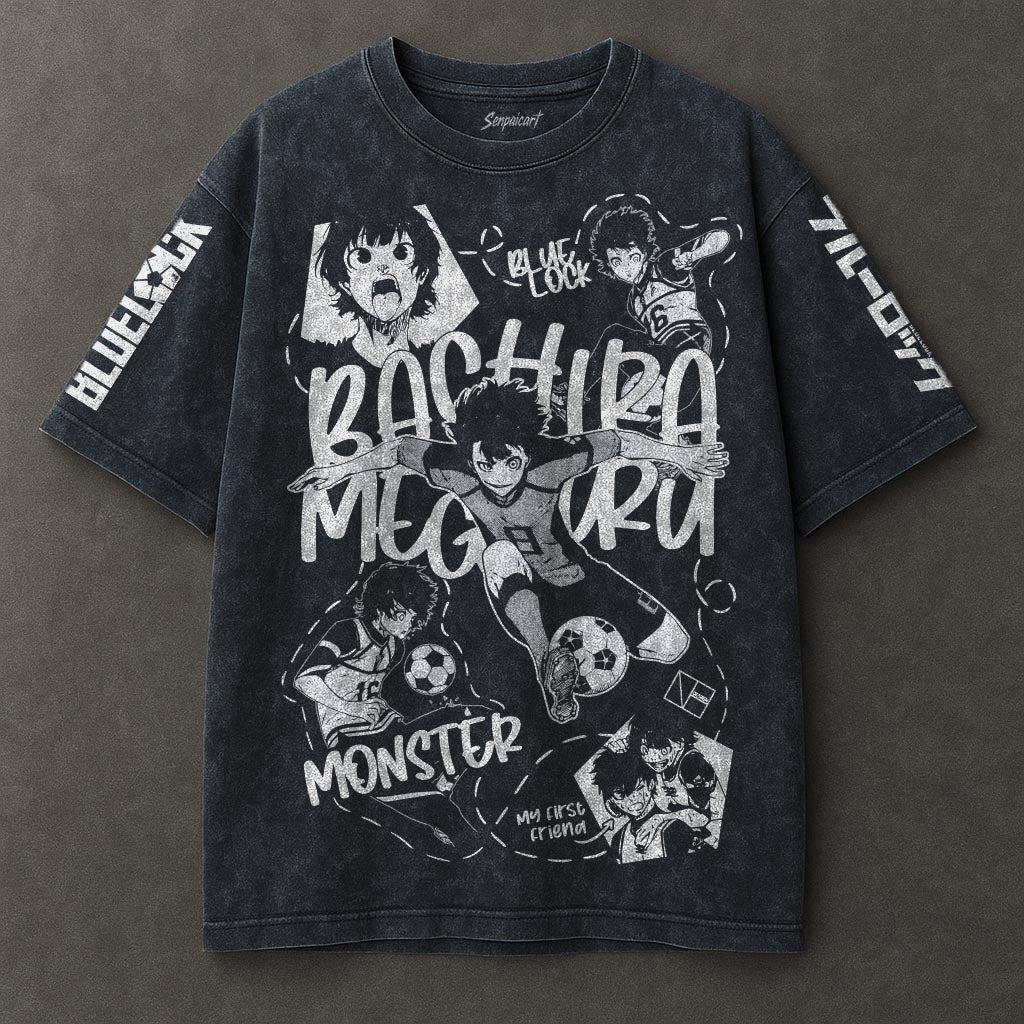 Blue Lock Flowy Blue Washed T-shirt