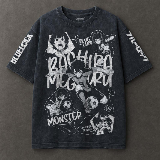 Blue Lock Flowy Blue Washed T-shirt