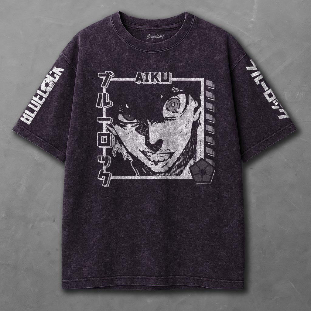 Blue Lock Drapey Violet Washed T-shirt