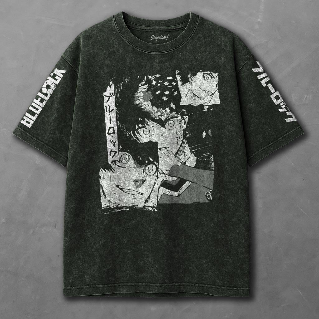 Blue Lock Cozy Green Washed T-shirt