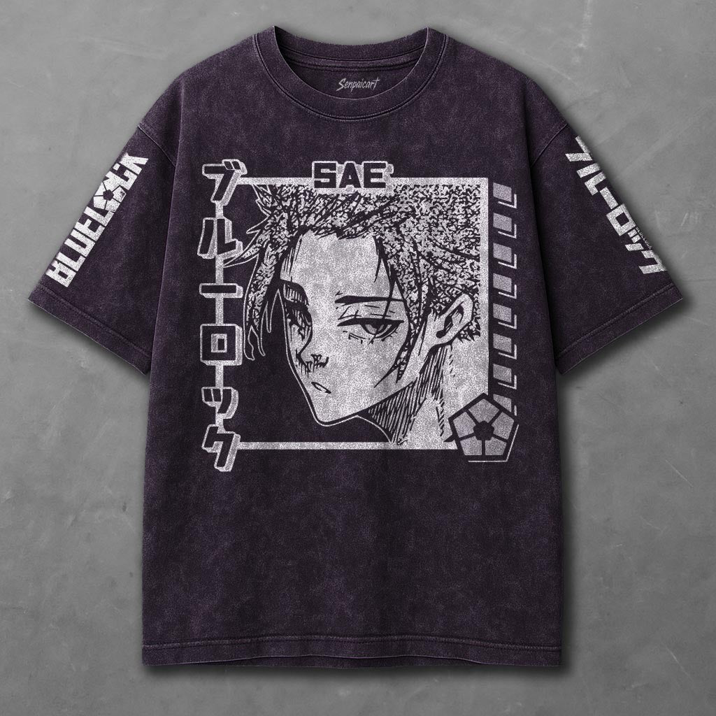 Blue Lock Tunic-like Violet Washed T-shirt