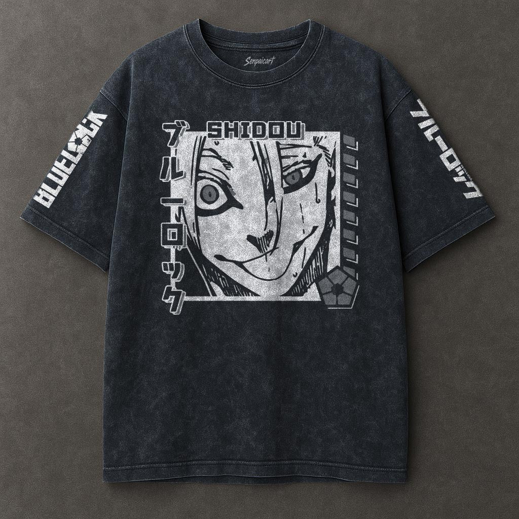 Blue Lock Oversized Blue Washed T-shirt