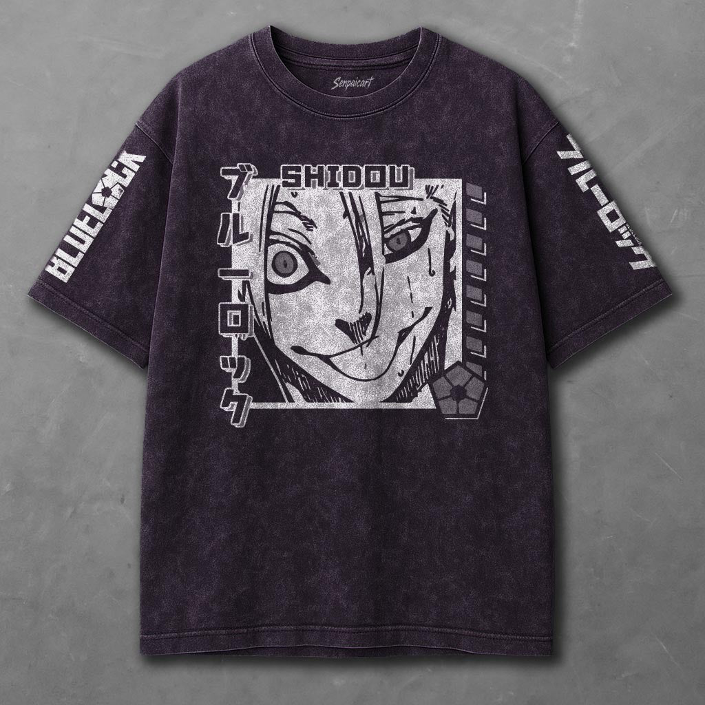 Blue Lock Oversized Violet Washed T-shirt
