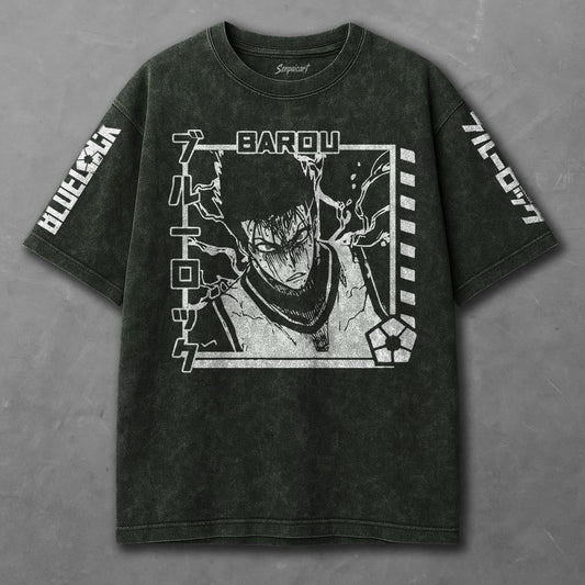 Blue Lock Slouchy Green Washed T-shirt