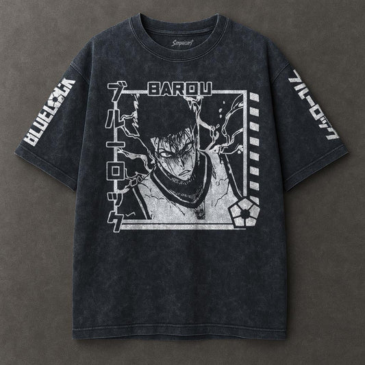 Blue Lock Loose Blue Washed T-shirt