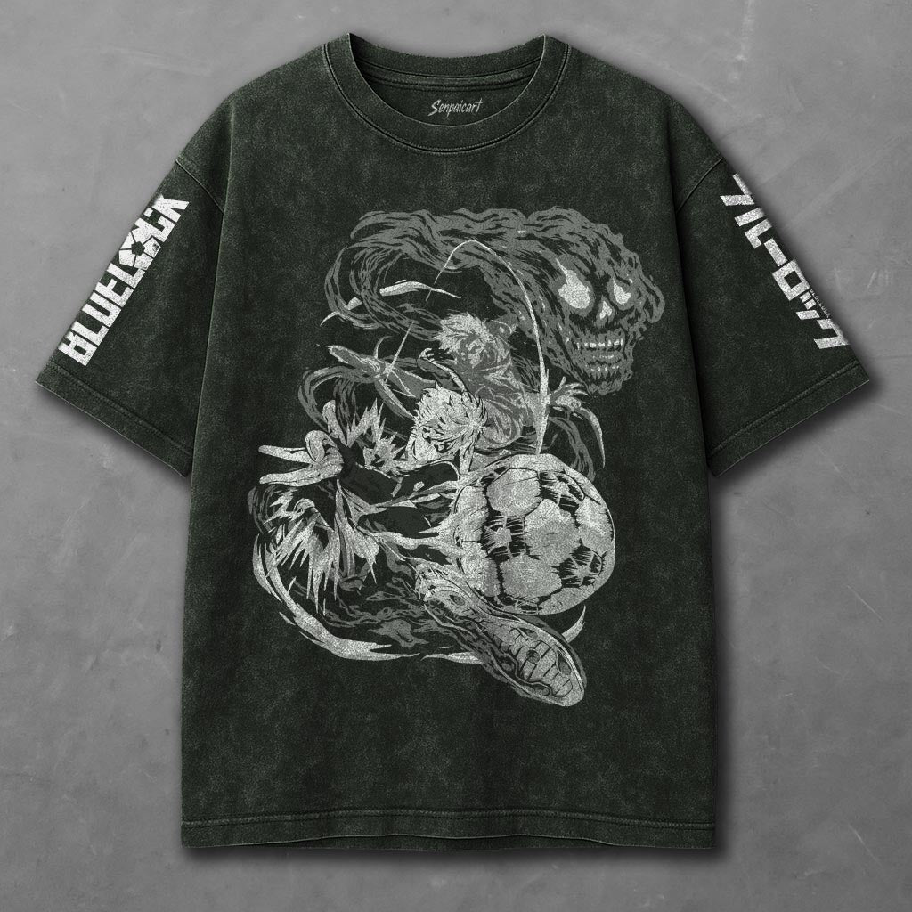 Blue Lock Airy Green Washed T-shirt