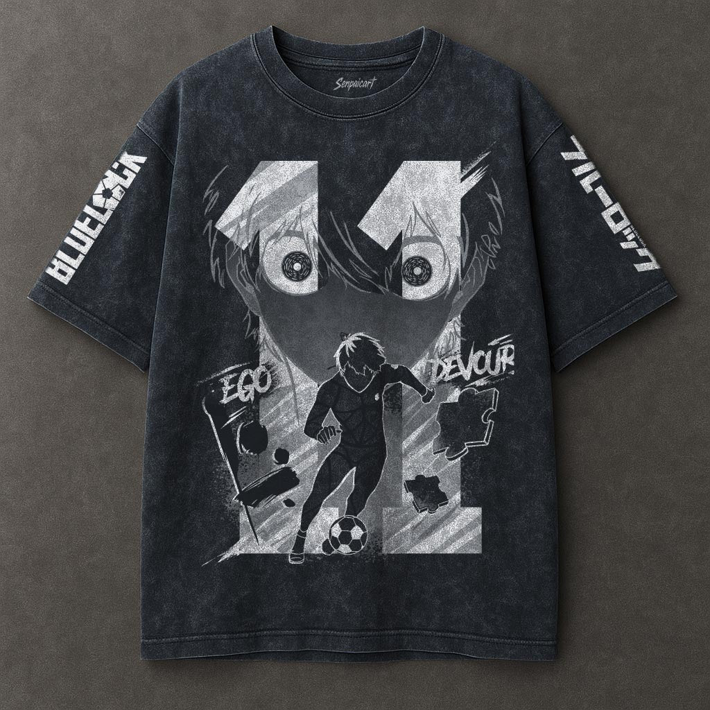 Blue Lock Elongated Blue Washed T-shirt