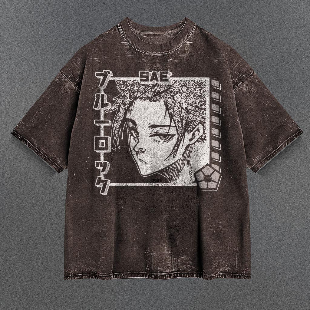 Blue Lock Comfy Brown Washed T-shirt