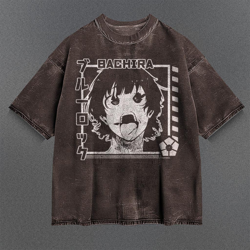 Blue Lock Soft Brown Washed T-shirt