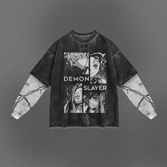 Demon Slayer Vibrant Double Sleeve T-shirt