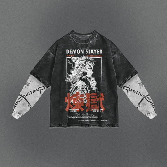 Demon Slayer Non-restrictive Double Sleeve T-shirt