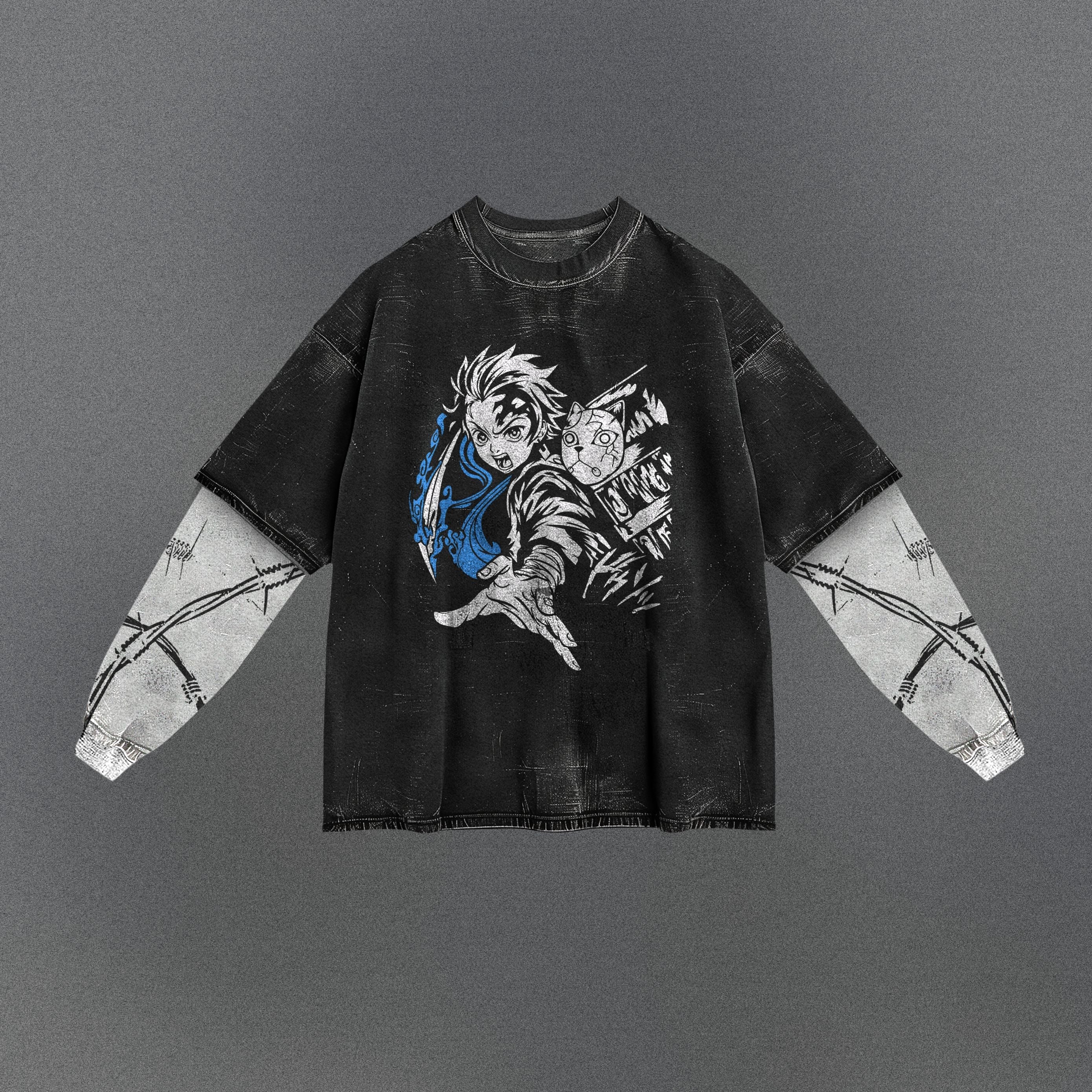 Demon Slayer Slouchy Double Sleeve T-shirt