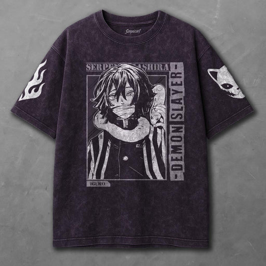 Demon Slayer Extended Violet Washed T-shirt