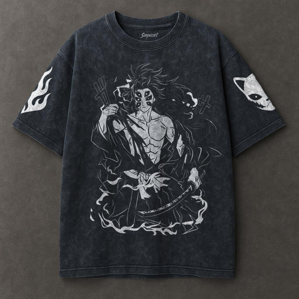 Demon Slayer Comfy Blue Washed T-shirt
