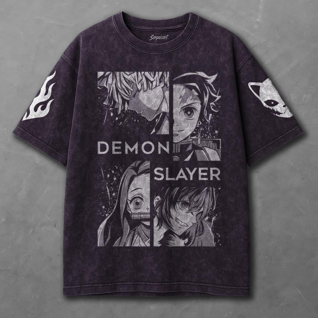 Demon Slayer Relaxed Violet Washed T-shirt