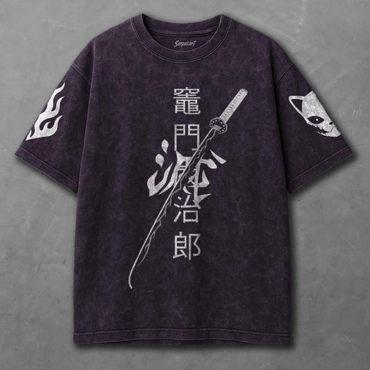 Demon Slayer Spacious Violet Washed T-shirt