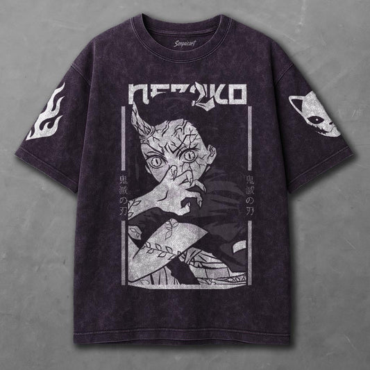 Demon Slayer Drapey Violet Washed T-shirt