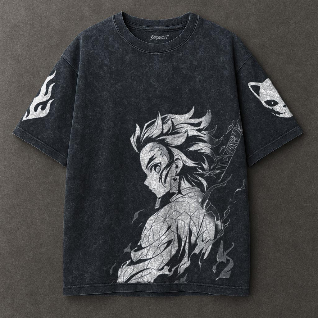 Demon Slayer Breezy Blue Washed T-shirt