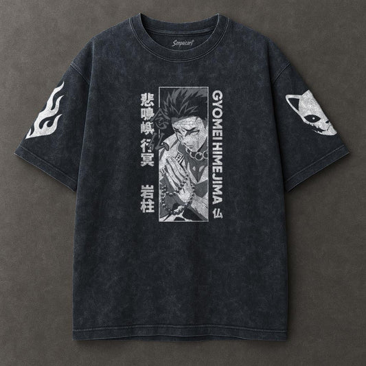 Demon Slayer Billowy Blue Washed T-shirt