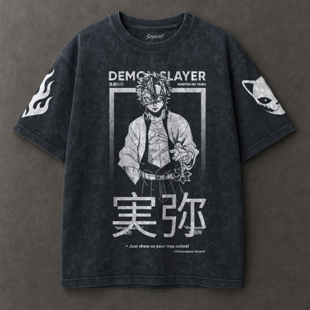 Demon Slayer Lightweight Blue Washed T-shirt