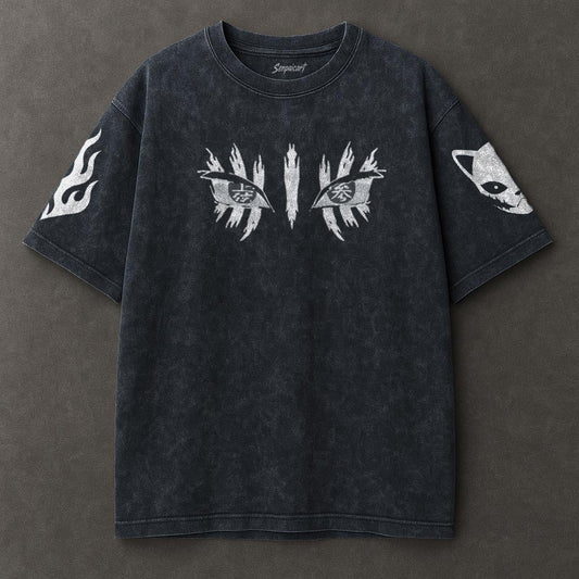 Demon Slayer Drapey Blue Washed T-shirt