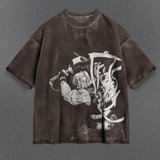 Demon Slayer Silky Brown Washed T-Shirt