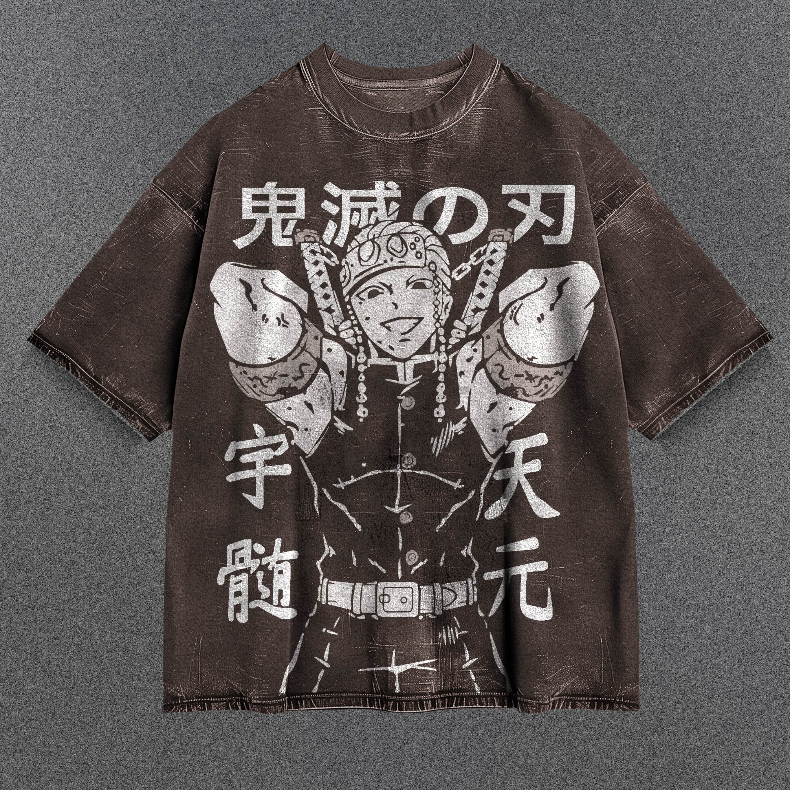 Demon Slayer Comfy Brown Washed T-Shirt