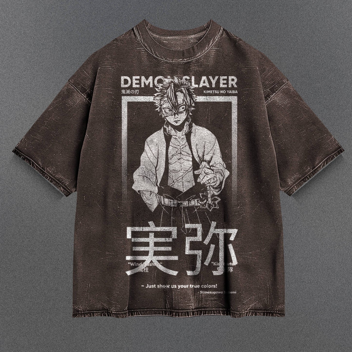 Demon Slayer Billowy Brown Washed T-Shirt