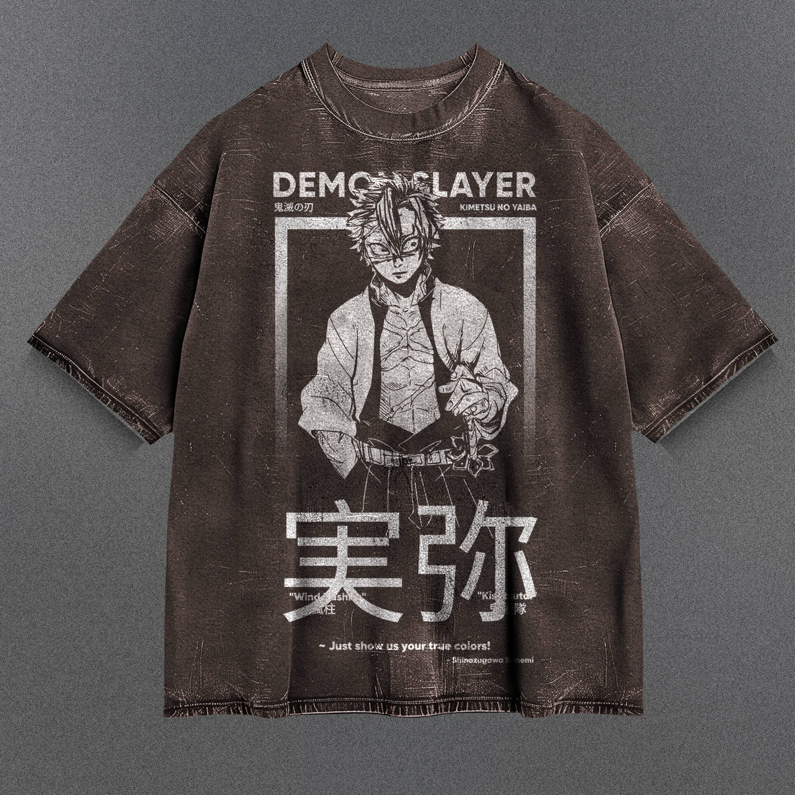 Demon Slayer Billowy Brown Washed T-Shirt