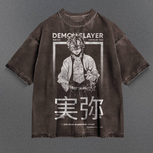 Demon Slayer Billowy Brown Washed T-Shirt