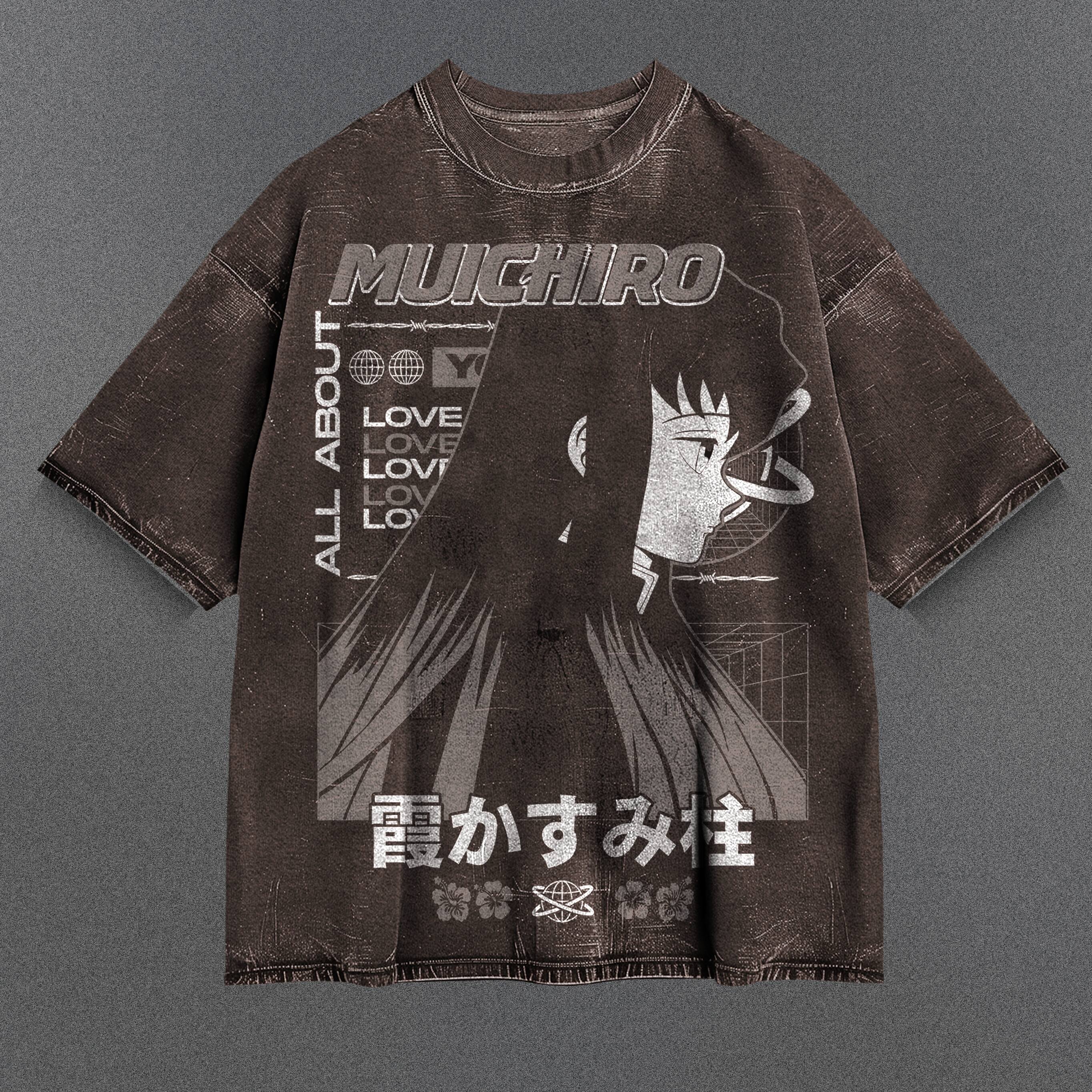 Demon Slayer Non-restrictive Brown Washed T-Shirt