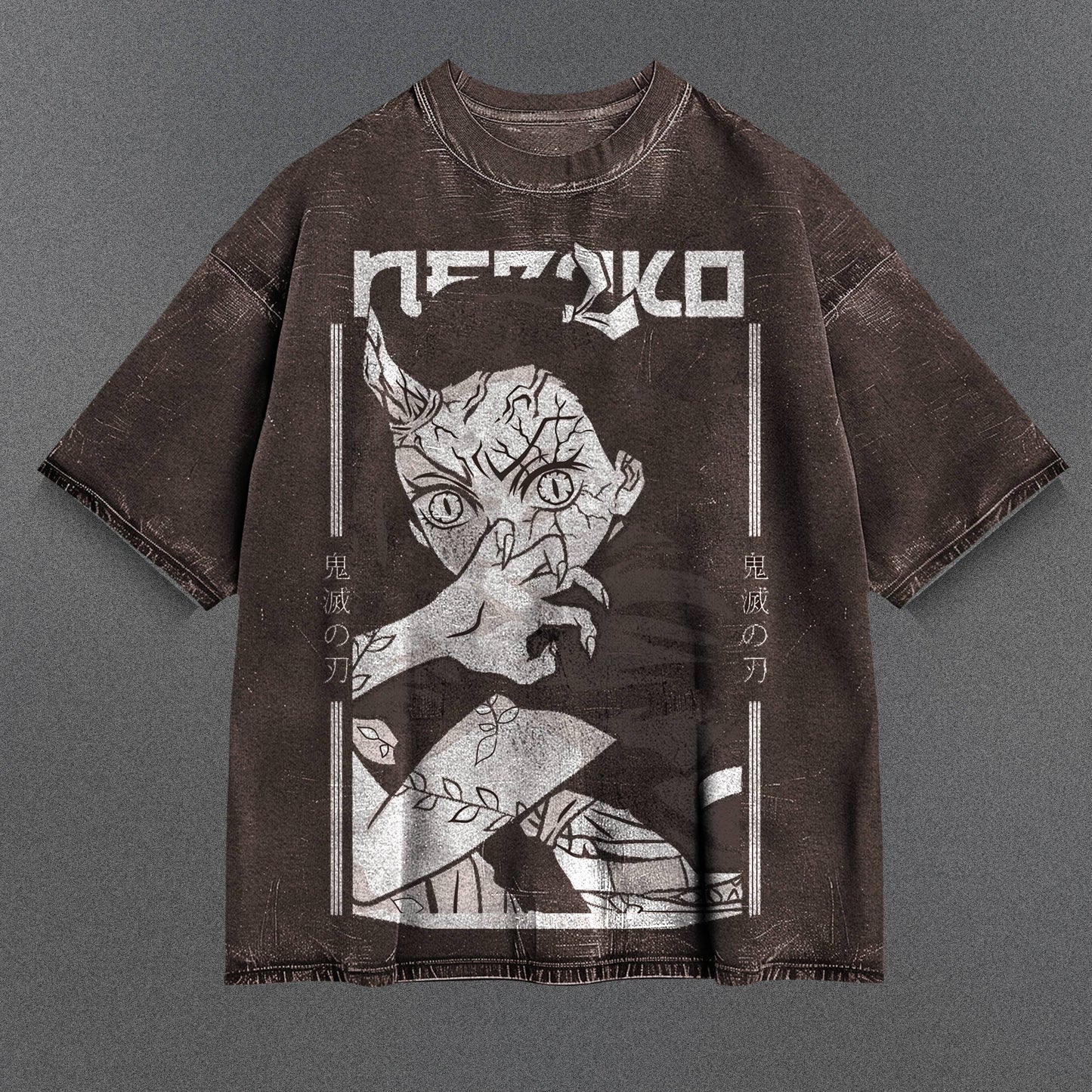 Demon Slayer Breathable Brown Washed T-Shirt