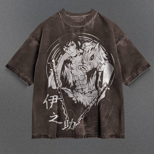 Demon Slayer Soft Brown Washed T-Shirt