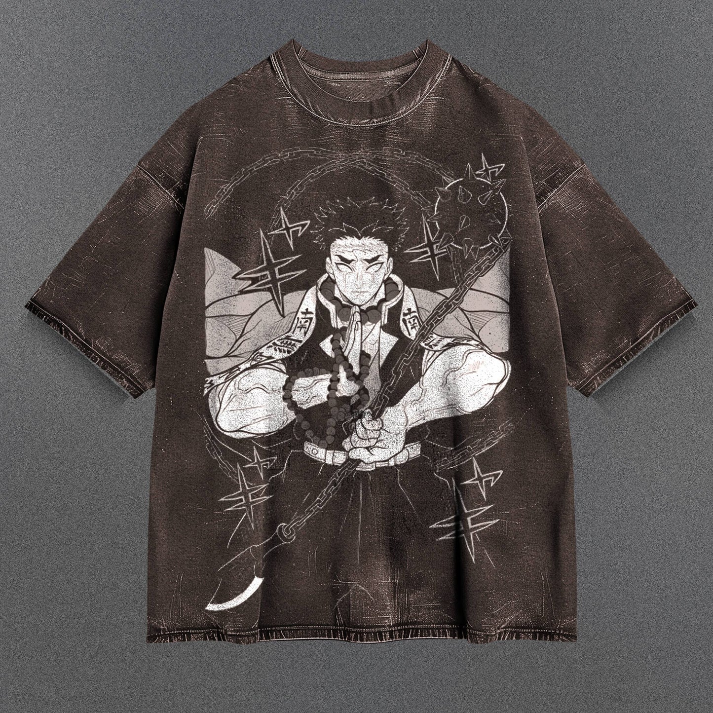 Demon Slayer Relaxed Brown Washed T-Shirt